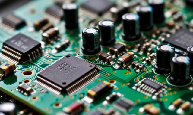OBD-II hardware module circuit board close-up, electronics teardown